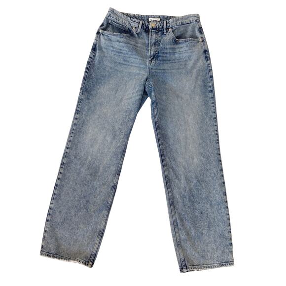 Good American High Waist Straight Leg Jeans 12/31 Light Wash Streetwear Retro - Picture 1 of 9